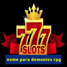 nome para demonios rpg